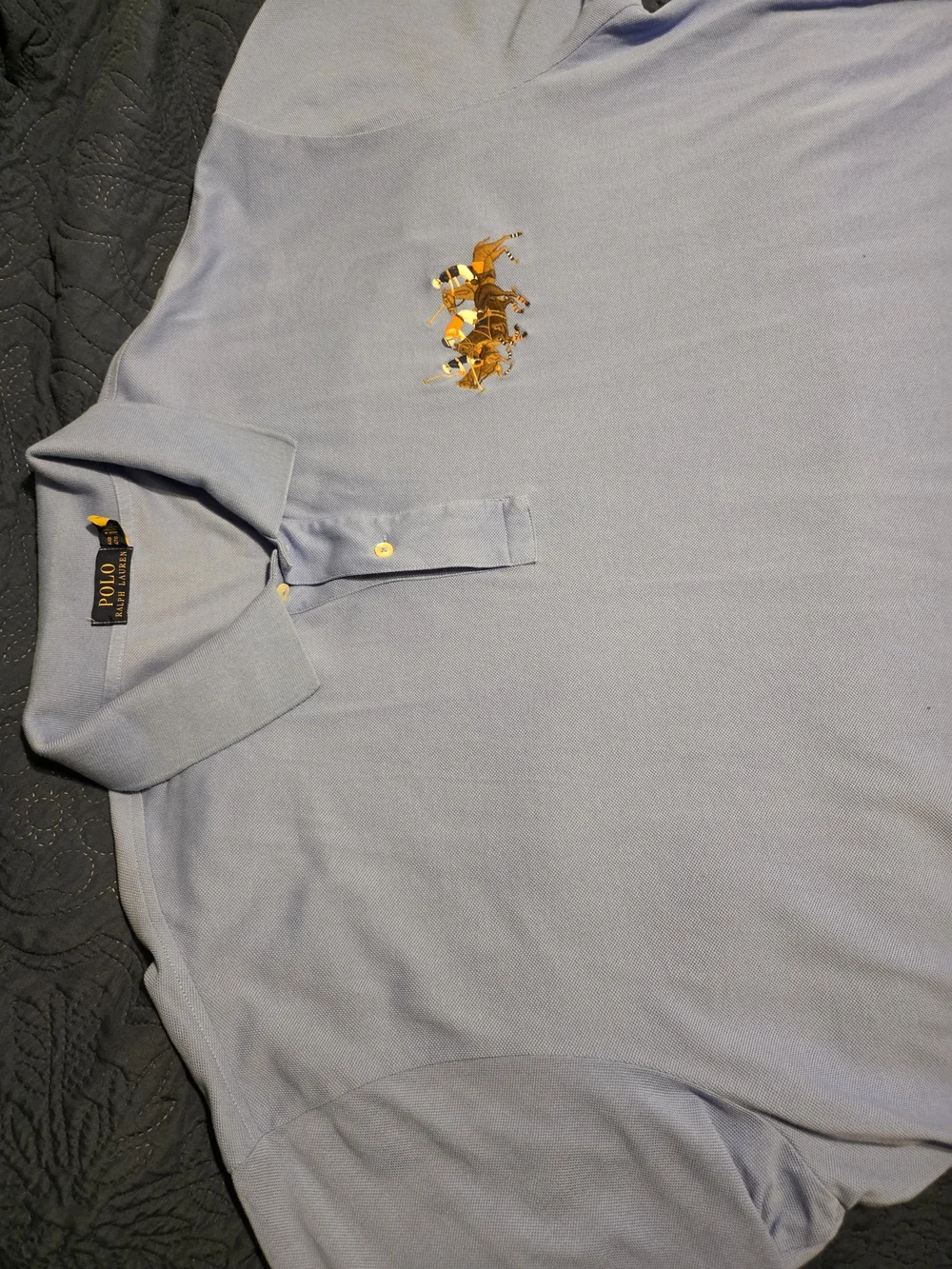 Ralph Lauren Light Blue Polo with Embroidered Polo Players